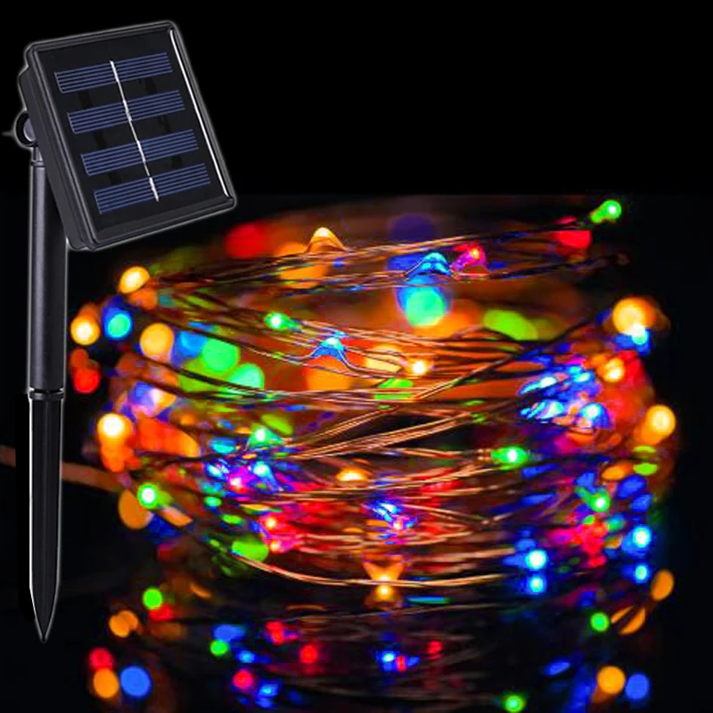 Сказочные Звездные гирлянды на солнечных батареях наружные садовые патио