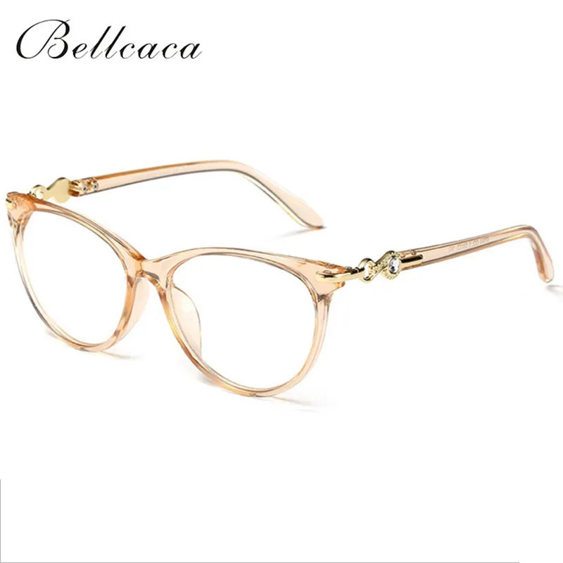 97544 Brown Bellcaca, оптические оправы для очков, женские модные очки по рецепту, защитные очки, круглая оправа, прозрачные линзы, очки BC826 - Цвет оправы: 97544 Brown