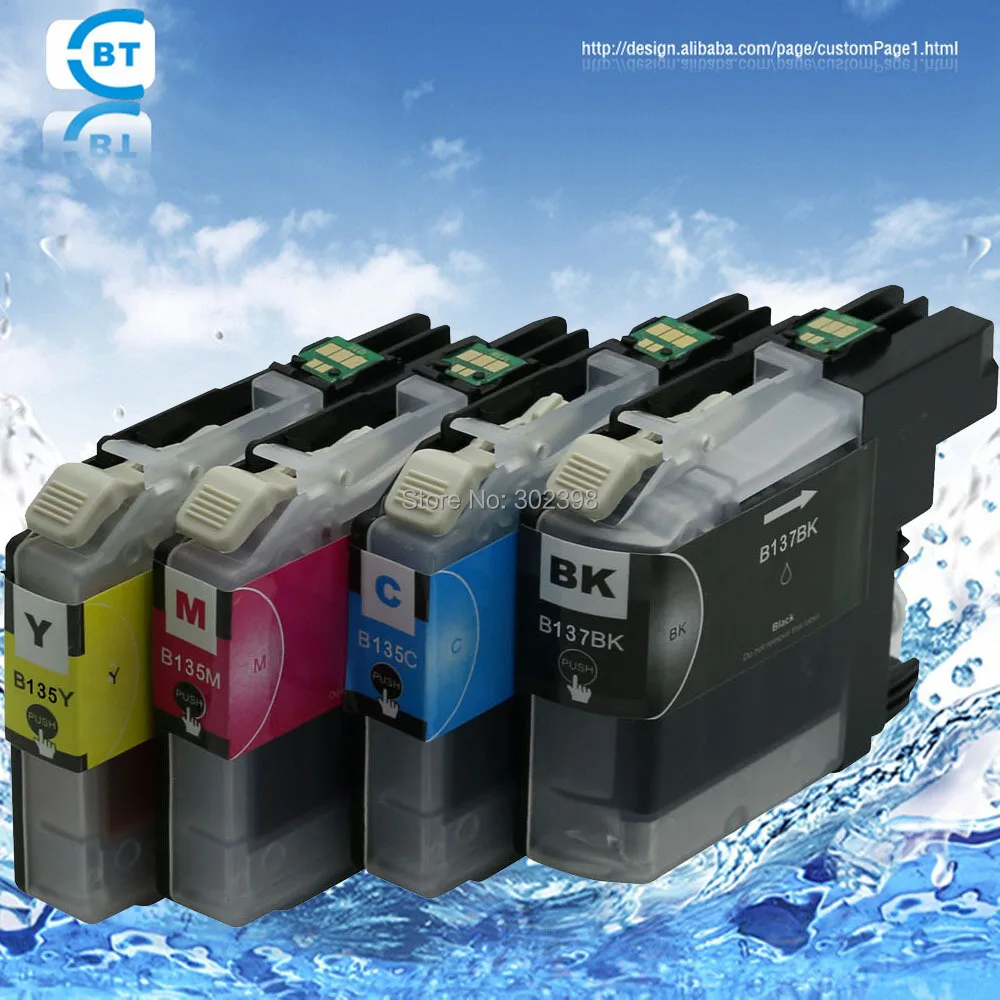 4 шт. совместимый с brother lc137bk lc135 чернильный картридж для MFC J4410DW J4510DW J4710DW принтера|ink