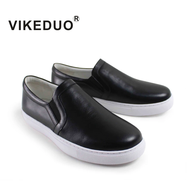 Vikeduo/Новая модная женская повседневная обувь черного цвета лоферы с закругленным