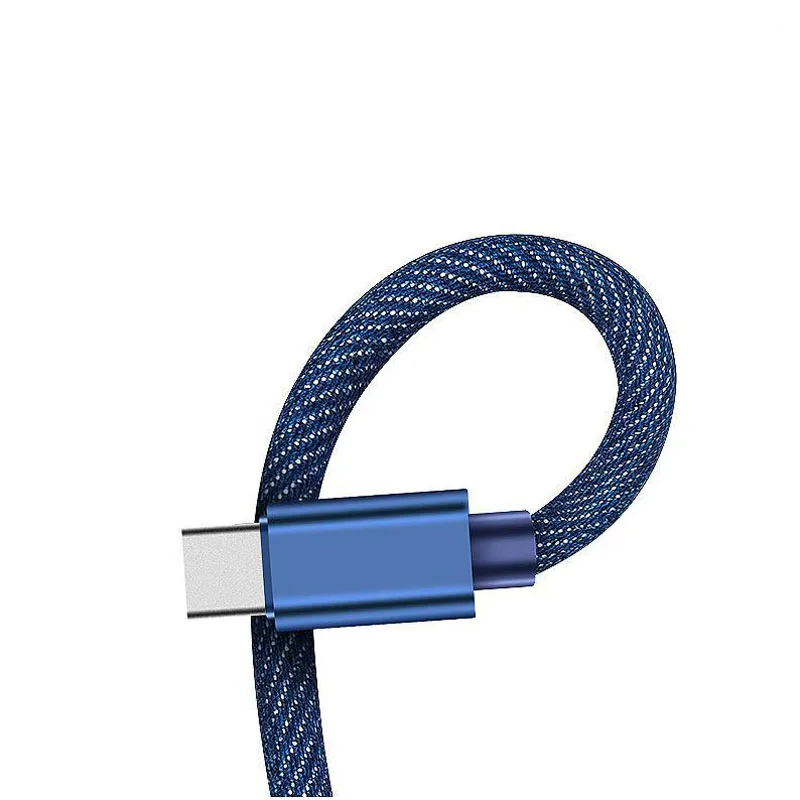 Микро Usb Джинсовые линии передачи данных для Oppo Android зарядный кабель мобильного