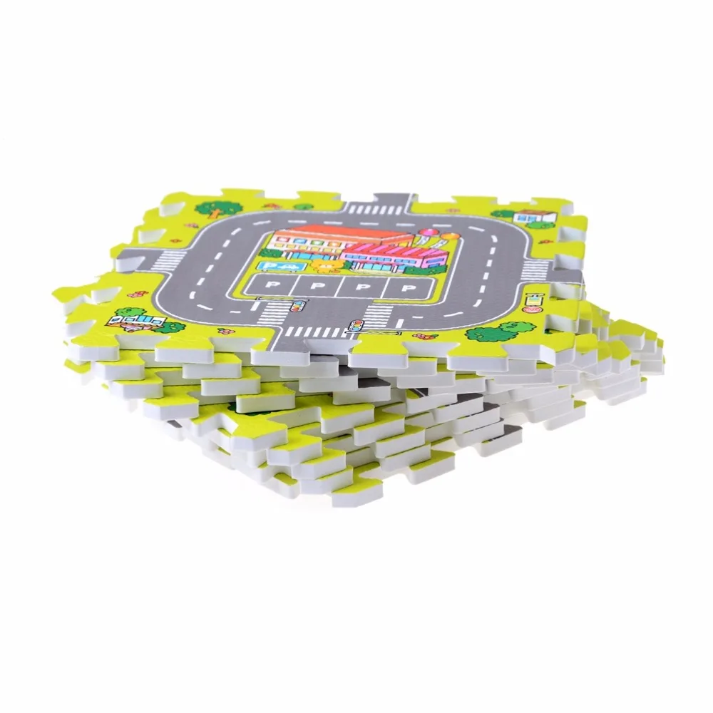 Детский игровой коврик с узором дорожного движения детский мягкий напольный для