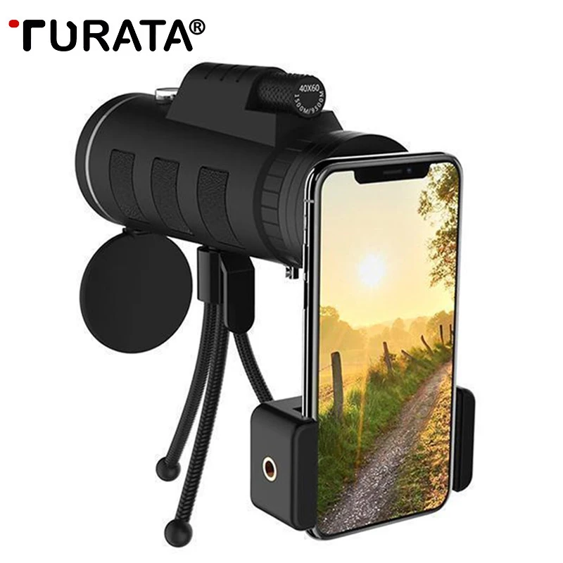 TURATA 40X зум монокулярный телескоп для мобильного телефона 40x60 Iphone huawei Xiaomi