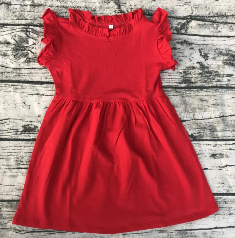 color story girls t shirt Casual wear little princess beautiful outfits for baby kids Pompom Flutter ruffle Sleeveless Dress | Детская