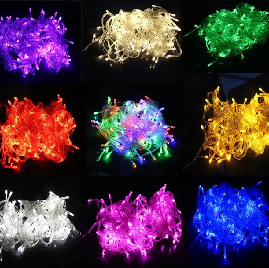 

free shipping 10M 100 LED Home Outdoor Holiday Christmas Decorative Wedding xmas String Fairy Garlands Strip Party Lights