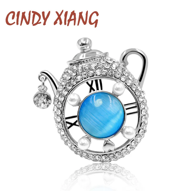 Женская брошь CINDY XIANG в форме заварника из горного хрусталя креативное украшение