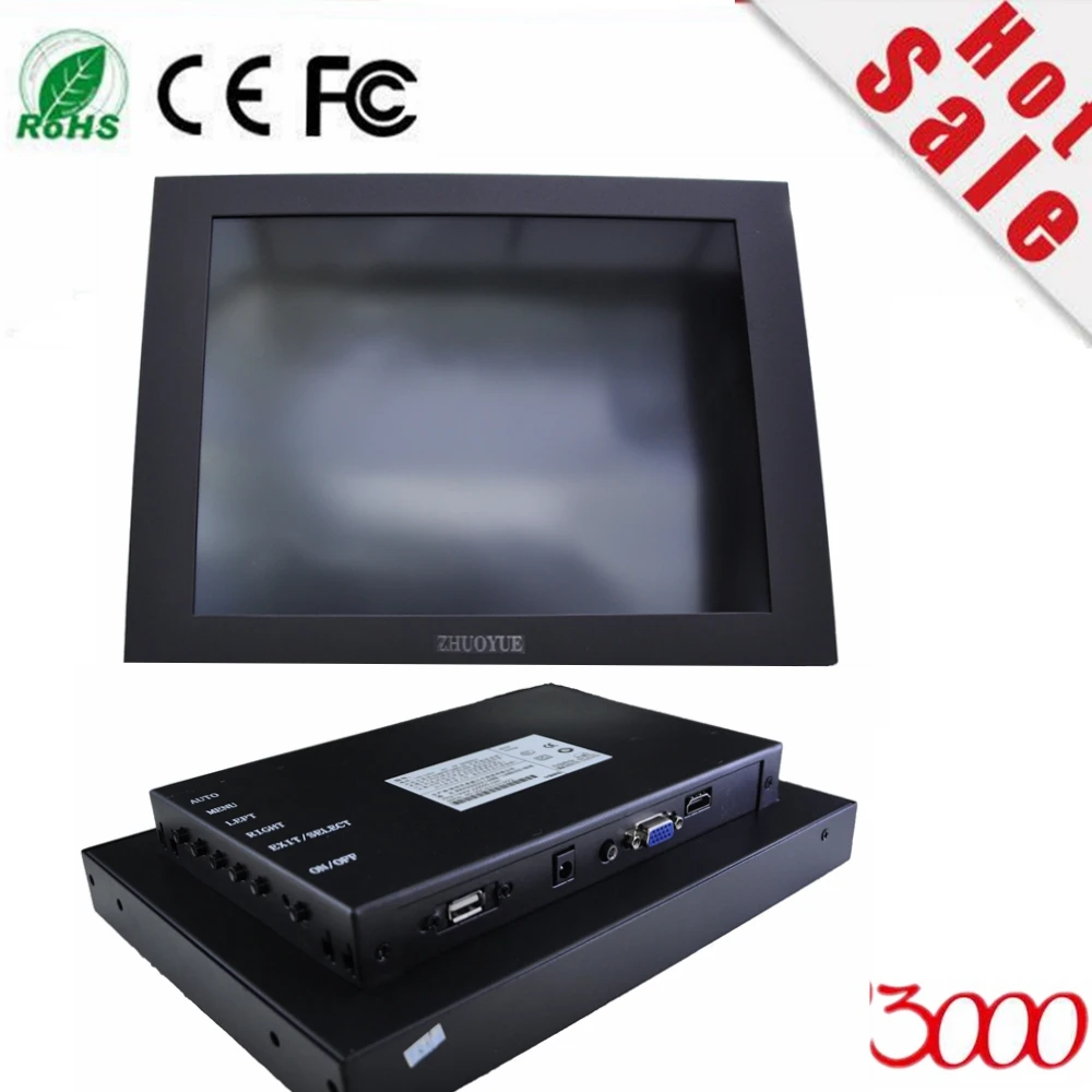 Панель Hmi 12 &quot4:3 металлический корпус водонепроницаемый промышленный Vga Hdmi Dc12