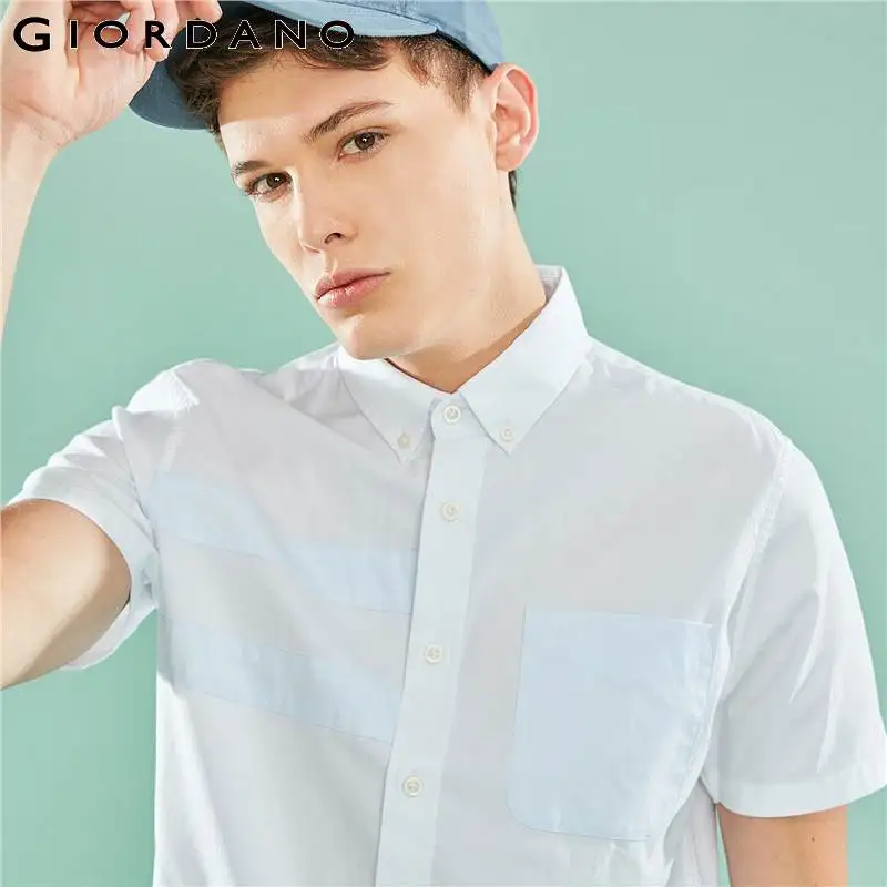 Jordano/Мужская рубашка, контрастная, цветная, Оксфорд, хлопок, Camisa Masculina, короткий рукав, отложной воротник, цветная, блочная, Camisas