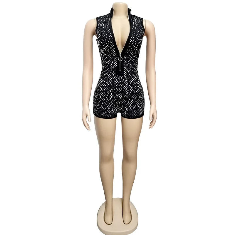 Женские сексуальные комбинезоны с бусинами голубой черный красный комбинезон