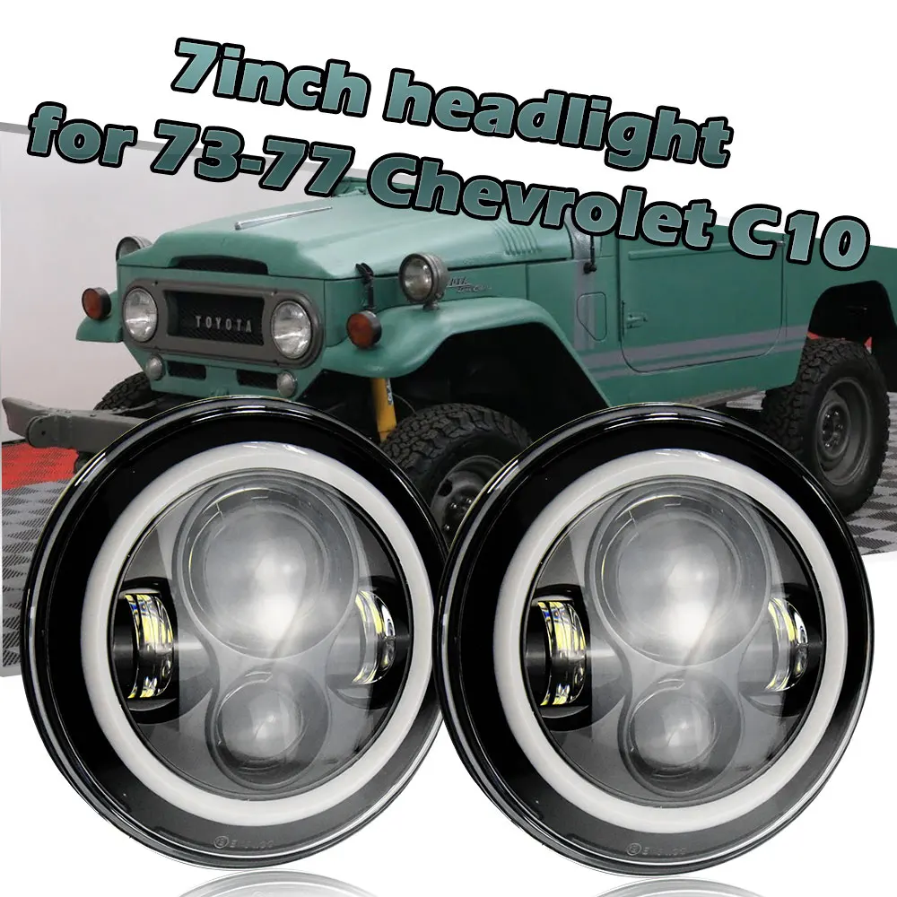 2 шт. светодиодная фара 7 ''круглая H4 высокая низкая 6000K дюймов 50 Вт для Jeep 5 75