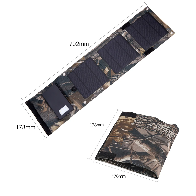 Солнечное зарядное устройство Xionel 8 W 10000 mAh портативное солнечное с двойным USB
