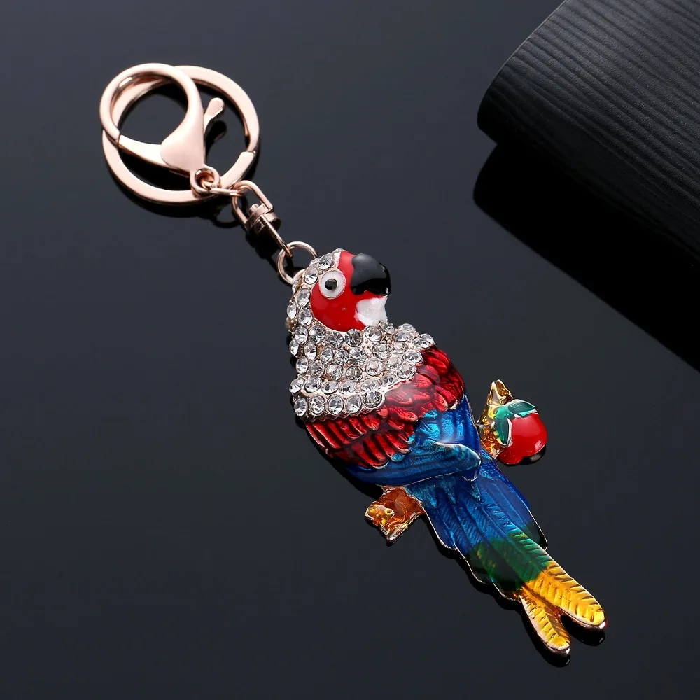 Parrot Bird Pendant Charm Rhinestone Crystal Purse Bag Keyring Key Chain Accessories Wedding Party Gift | Украшения и аксессуары