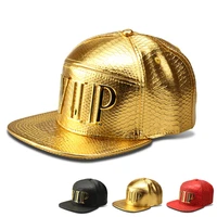 high quality fashion hiphop menwomen vip baseball caps pu leather casual hats black goldred bone snapback box package
