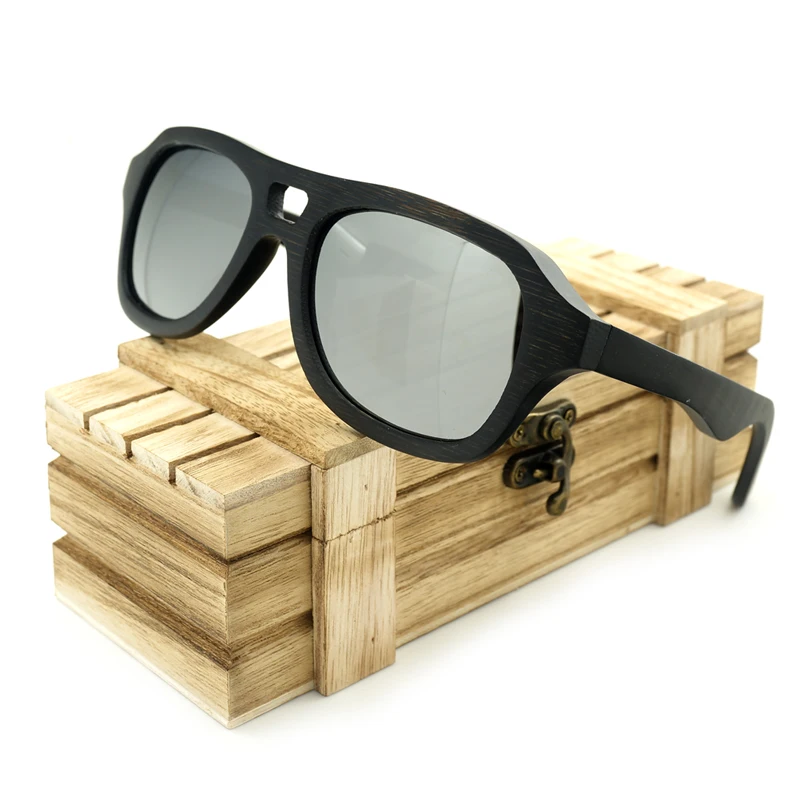 Бобо птица Для Мужчин Поляризованные Дерево Солнцезащитные очки в стиле ретро