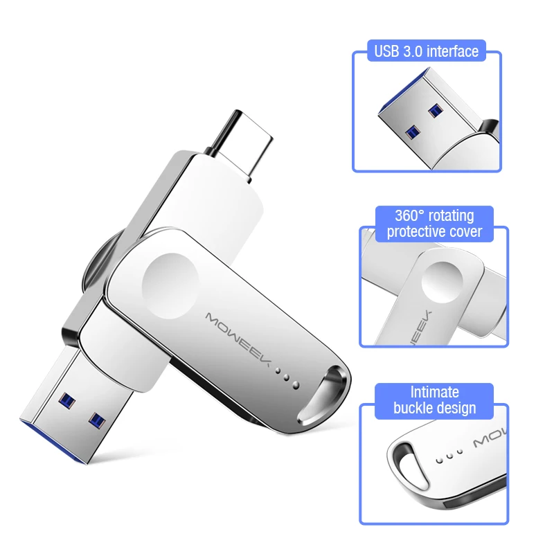 USB флеш-накопитель Moweek type C 128 ГБ 64 OTG usb флешка 32 16 8 cle 3 0 высокоскоростной |