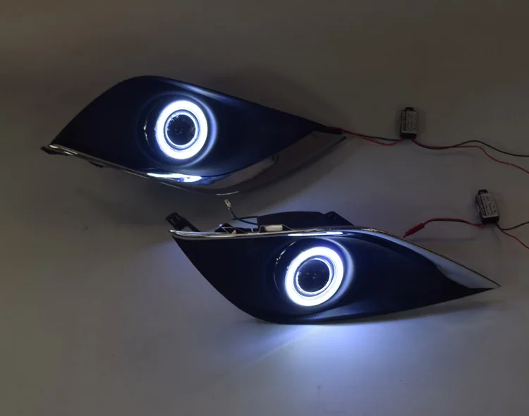 QINYI 2x Автомобильный светодиодный светильник дневного света для Nissan Almera Latio Sunny, Versa DRL Ангел глаз противотуманный светильник
