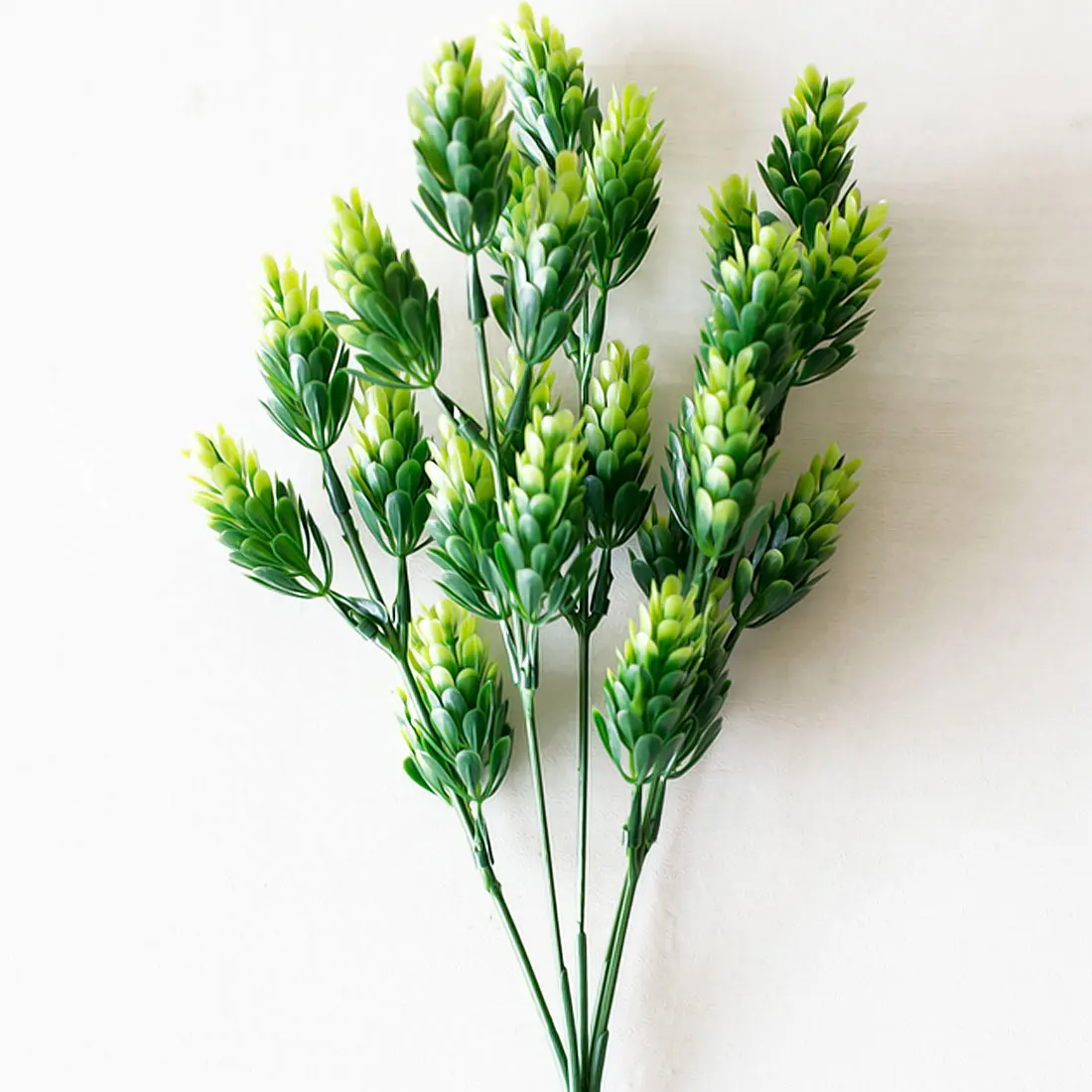 Pine Green 7 веток/Букет шелк поддельные зеленые растения Моделирование Милан искусственная трава с листьев установка настенные украшения, цветок аксессуары - Цвет: Pine Green