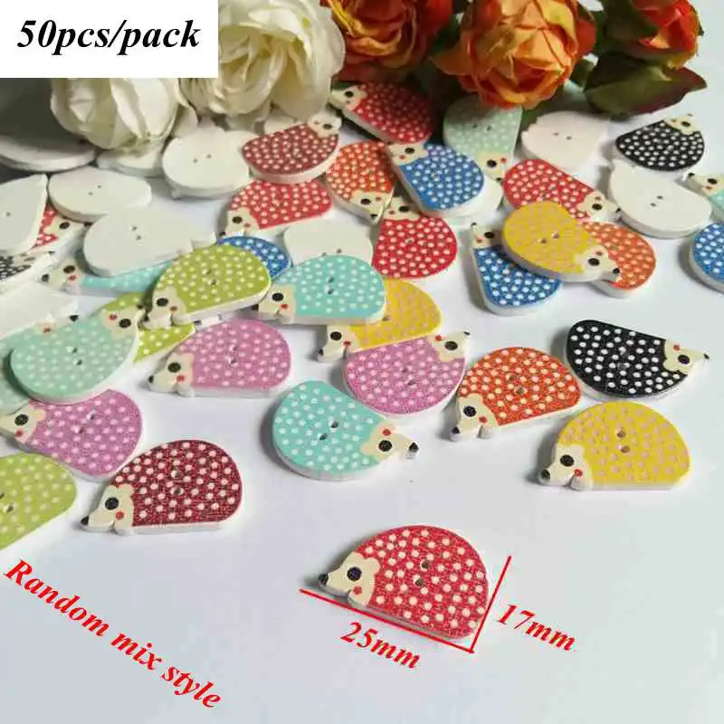 Style 16 50pcs 30/40/50 шт 2 отверстия деревянные пуговицы для Скрапбукинг ремесла Сделай Сам детские, для малышей Костюмы швейная декоративные пуговицы для рукоделия животных L-4 - Цвет: Style 16 50pcs
