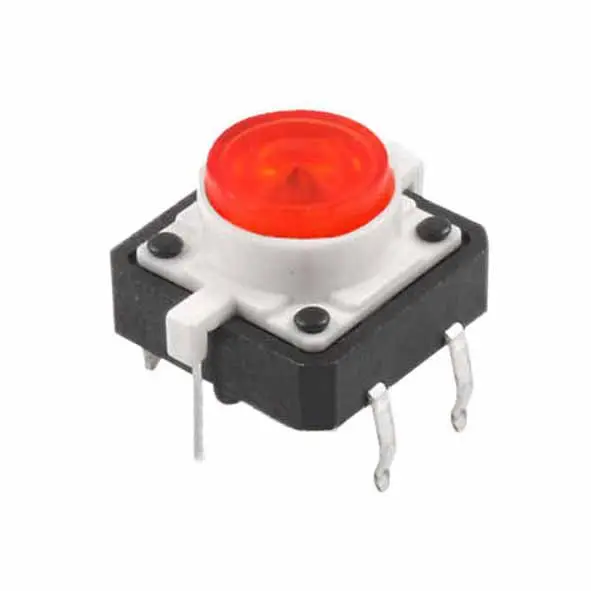5X Тактильный кнопочный переключатель Мгновенный Такт LED 12X12 мм круглая крышка 5