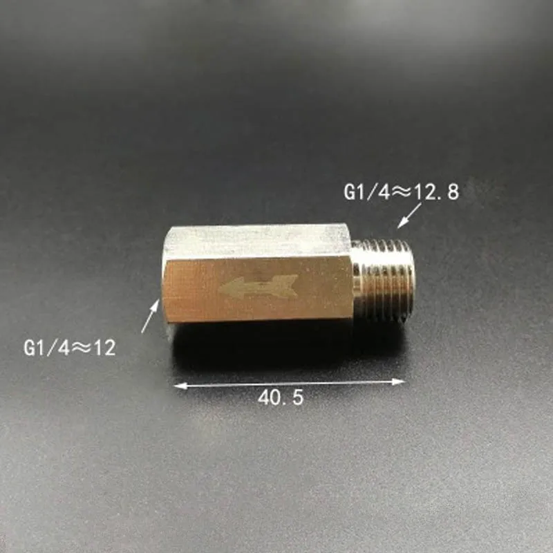 DN8 1/4 &quotBSP Женский к мужскому никелированный латунный обратный клапан