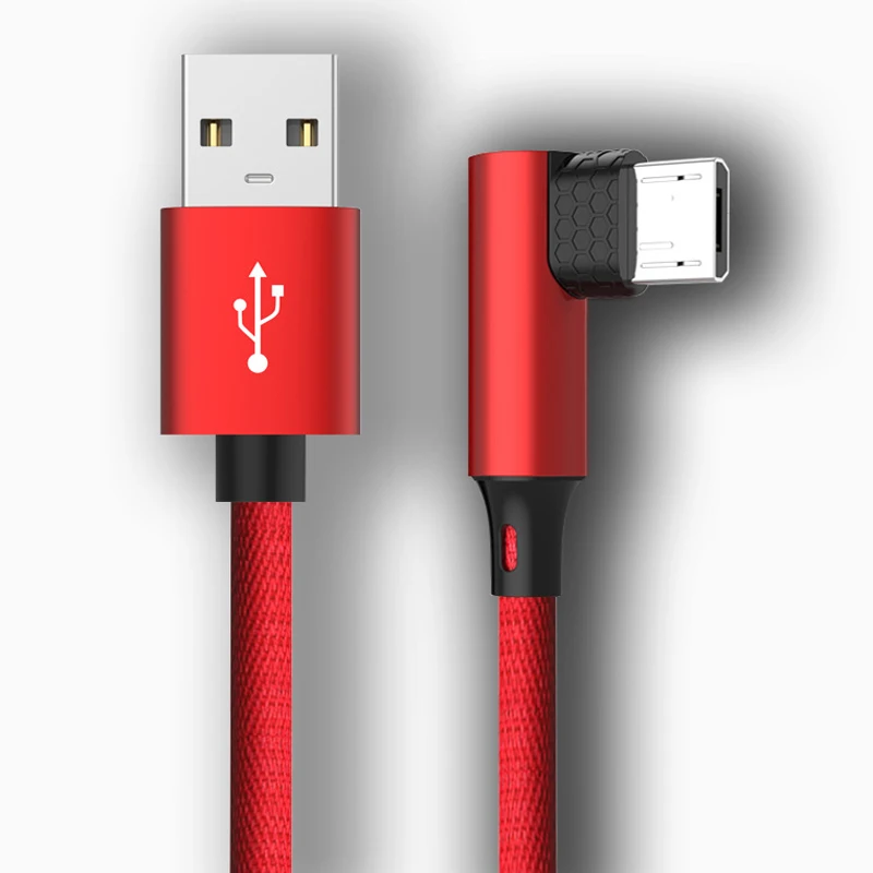 90 градусов USB кабель для iPhone Xs Max 2.4A Быстрая зарядка данных Micro Type C Samsung S9 S8 кабели