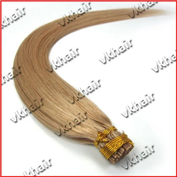 18&quot20&quot22&quot Remy Italian keratin Stick tip/I-tip #27 - dark blonde Human Hair Extension 0.5g/s 50g 100s |