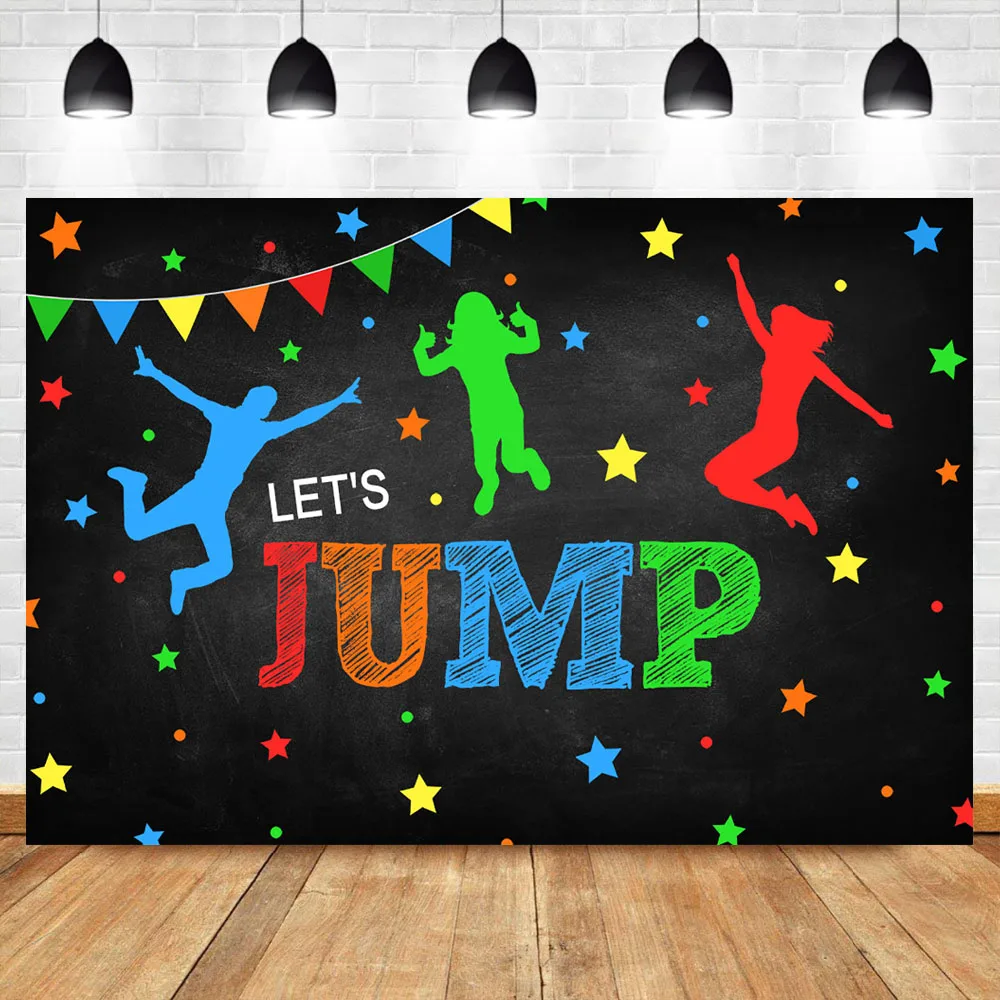 Фотофон NeoBack Let's Jump Trampoline для дня рождения с изображением дома детей на день |