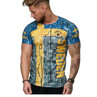 picture color 4 3D printed Russian T-shirt men summer short-sleeved German men shirt patriotic male cotton T shirt men Boutique clothing tee - Цвет: picture color 4