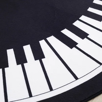 Koop 80-150Cm Ronde Piano Patroon Tapijten Voor Woonkamer Yoga Meditatie Tapijt Absorberende Mat/Tapijt Dikke Non-Slip Thuis Decor Zachte Tapijt