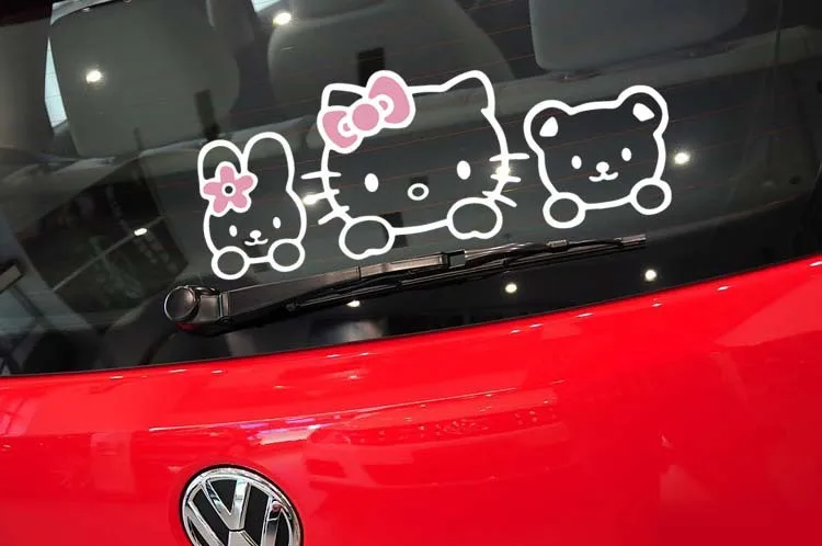 pink white Aliauto автомобильные аксессуары Helkit автомобильные наклейки прекрасный кот Наклейка для Toyota ford, chevrolet, Volkswagen Honda hyundai Kia Lada - Название цвета: pink white