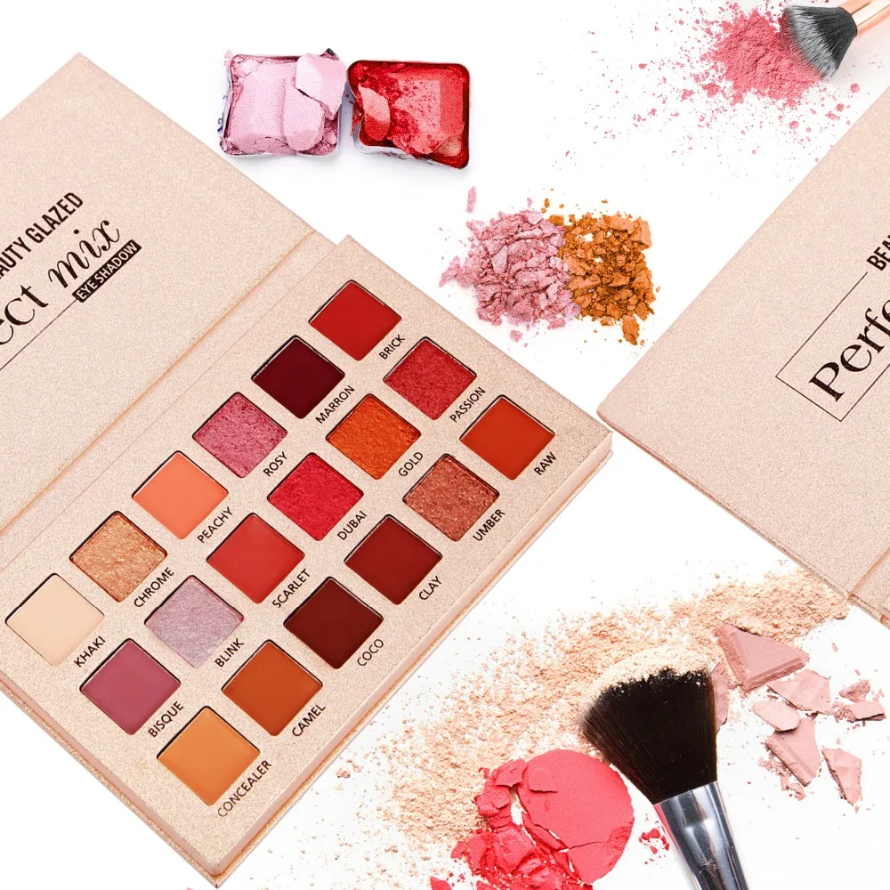 

BEAUTY GLAZED 18 Colors Pearlescent + Matte Eye Shadow Palette Silky Powder Make up Palette Long Lasting Shimmer Eyeshadow