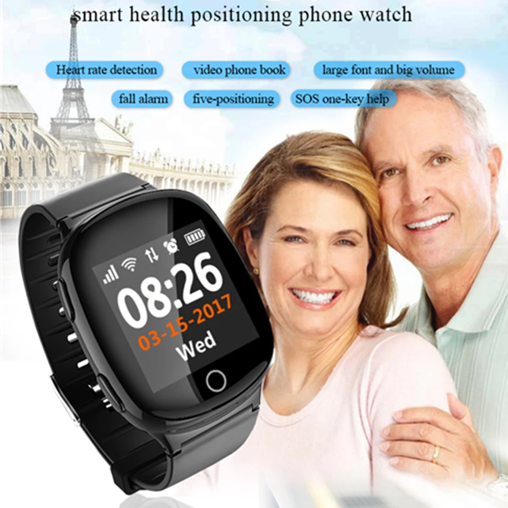 D100 пожилых Смарт часы gps LBS + Wi Fi Anti Потерянный Smartwatch SOS Поддержка монитор