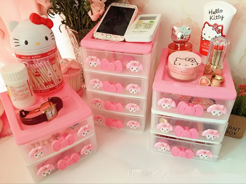 Новый многофункциональный ящик для хранения Hello Kitty Настольный 2/3 слойный