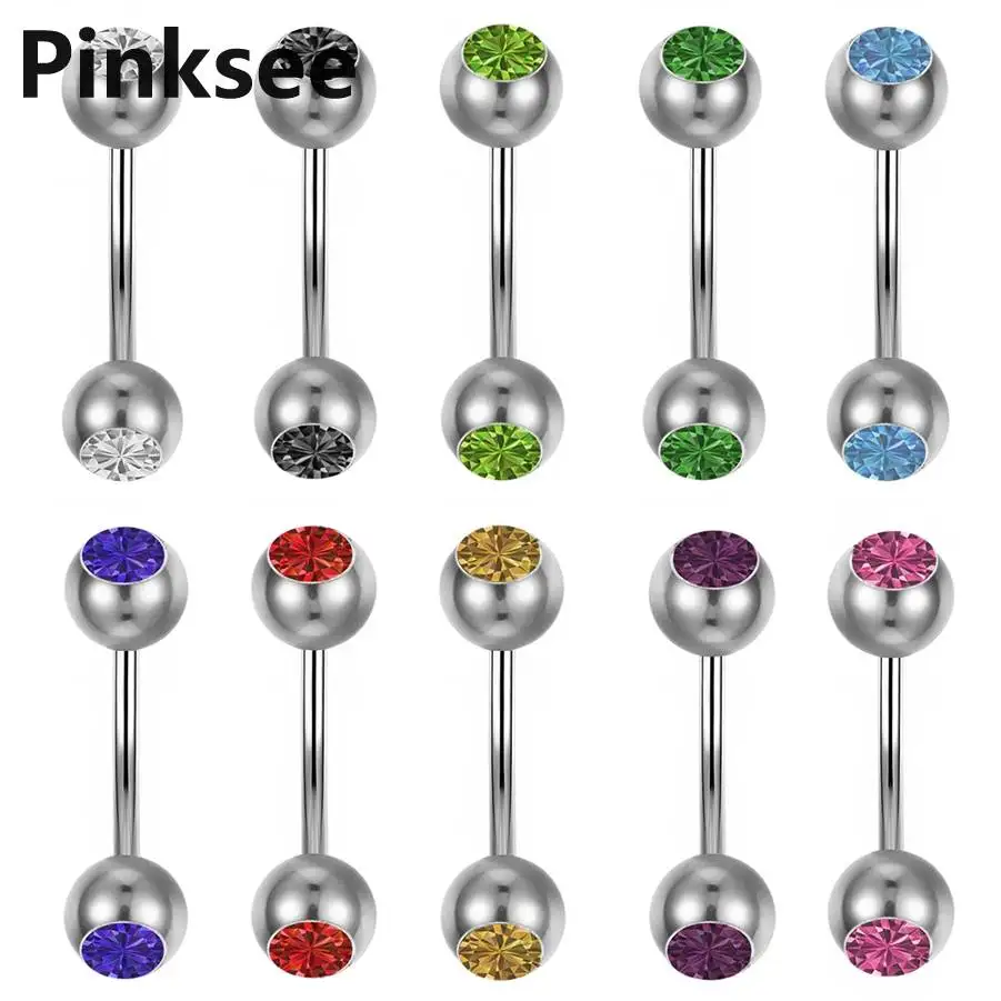 2pcs Surgical steel Eyebrow Nose Hoop Rings Lip Tongue Barbell Ear Cartilage Piercing Fashion Jewelry Assorted Colors | Украшения и