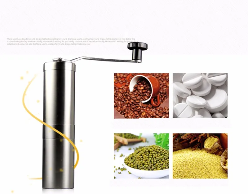 Stainless Steel Portable Coffee Grinder Ceramic Burr Hand Crank Manual Grinding for Lovers Mini Mill Home | Бытовая техника