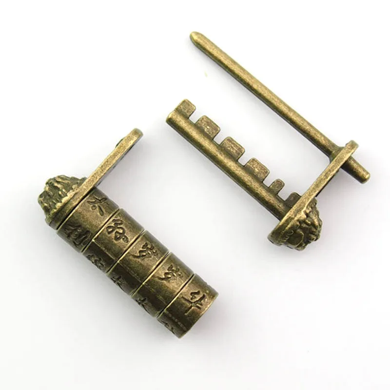 Античный замок Cipher 1 шт. китайский винтажный античный пароль латунный резной с