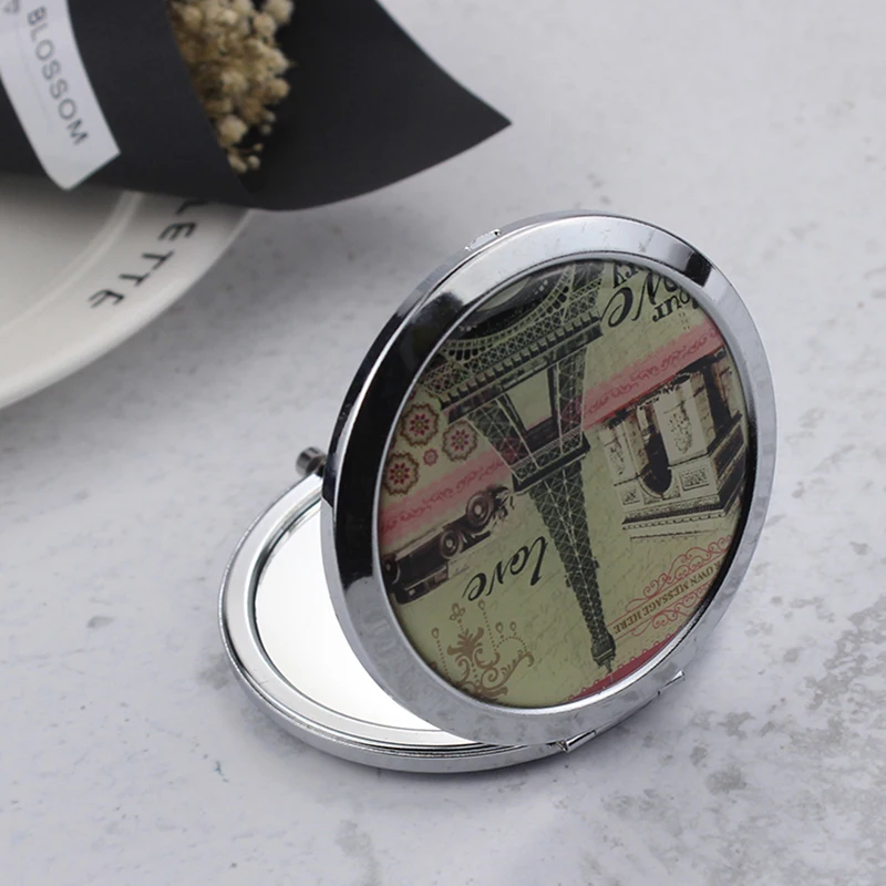 Vicney модные подарки, ручные зеркала в стиле башни, карманное зеркало, мини портативное компактное зеркало для девочек, двухсторонние сложенные инструменты для макияжа