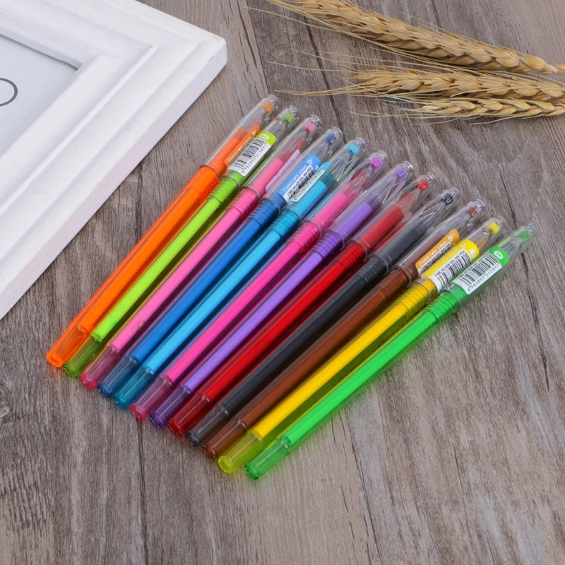 Алмазная гелевая ручка школьные принадлежности 12 цветов ed студенческие ручки