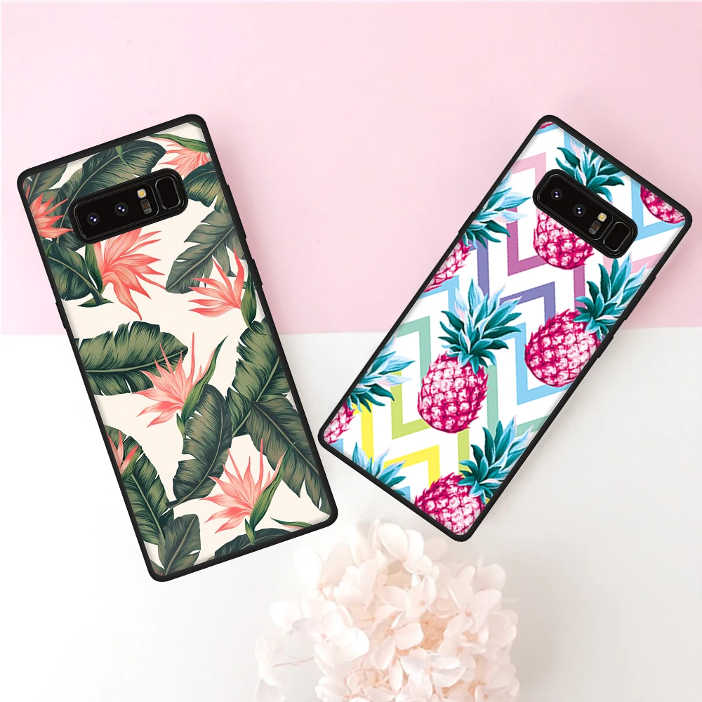 Мягкий ТПУ чехол для samsung Galaxy S9 S8 Plus Note 8 S7 Edge A8 A6 Plus A9 Star Lite S9 S8+ черный зеленый чехол с растительным принтом