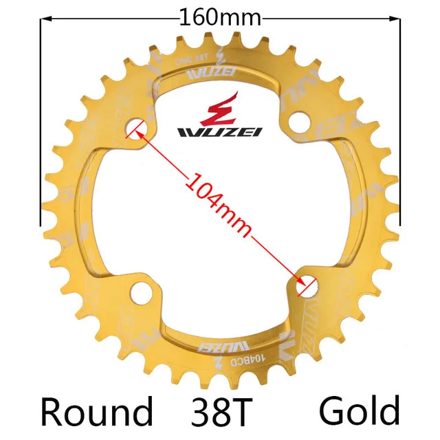 Gold 36T Round Одна узкая ширина система скорости Crown 104 Bcd 1 Rodada 38 36 34 32 T Mtb 9 10 11 S 1*11 крест кольцо - Цвет: Gold 36T Round