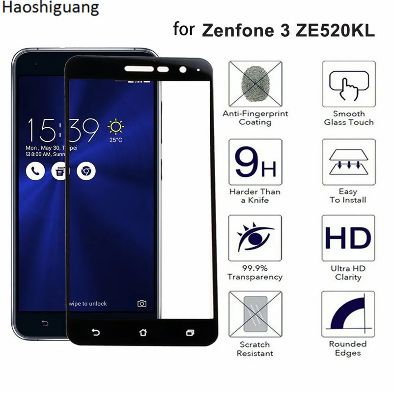 Защитная пленка для экрана Asus Zenfone 3 ZE520KL из закаленного стекла ZE 520 520KL KL Z017D