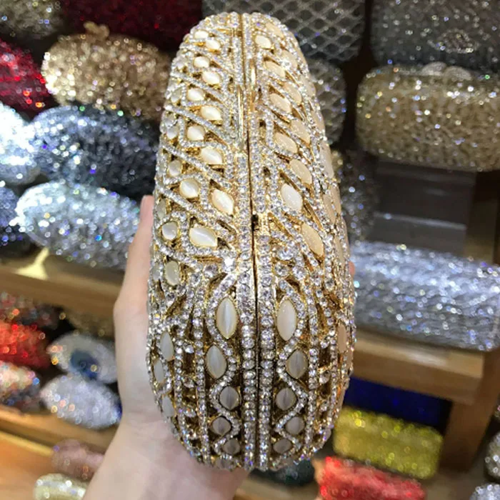 Женские вечерние мини клатчи Стразы с вырезами и кристаллами Жесткий Чехол для