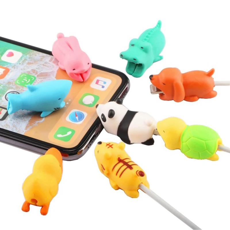 SIANCS протектор кабеля милая животная кукла для iPhone органайзер Usb намотка зажим