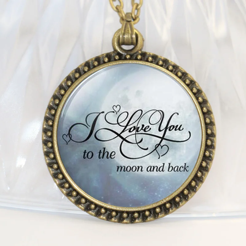 Я люблю тебя до Луны и обратно Цепочки ожерелья Love You to the Moon кулон Модные