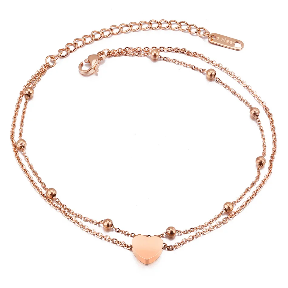 Ножные браслеты в форме сердца летняя цепочка для ног анклеты богемном стиле с