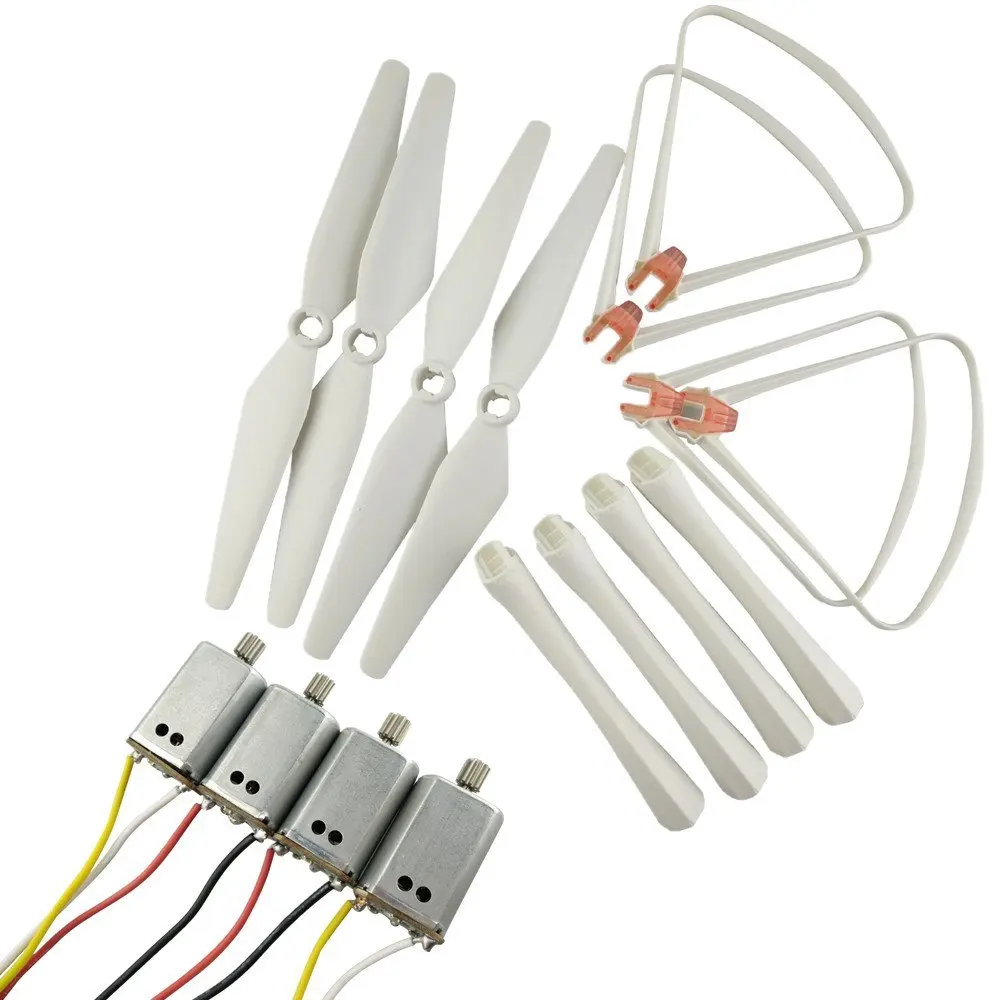 

4pcs Motors Main Blade Propellers Propeller Protectors Blades Frame Landing Skids Set for Syma X8SW X8SC RC Quadcopter Drone Toy