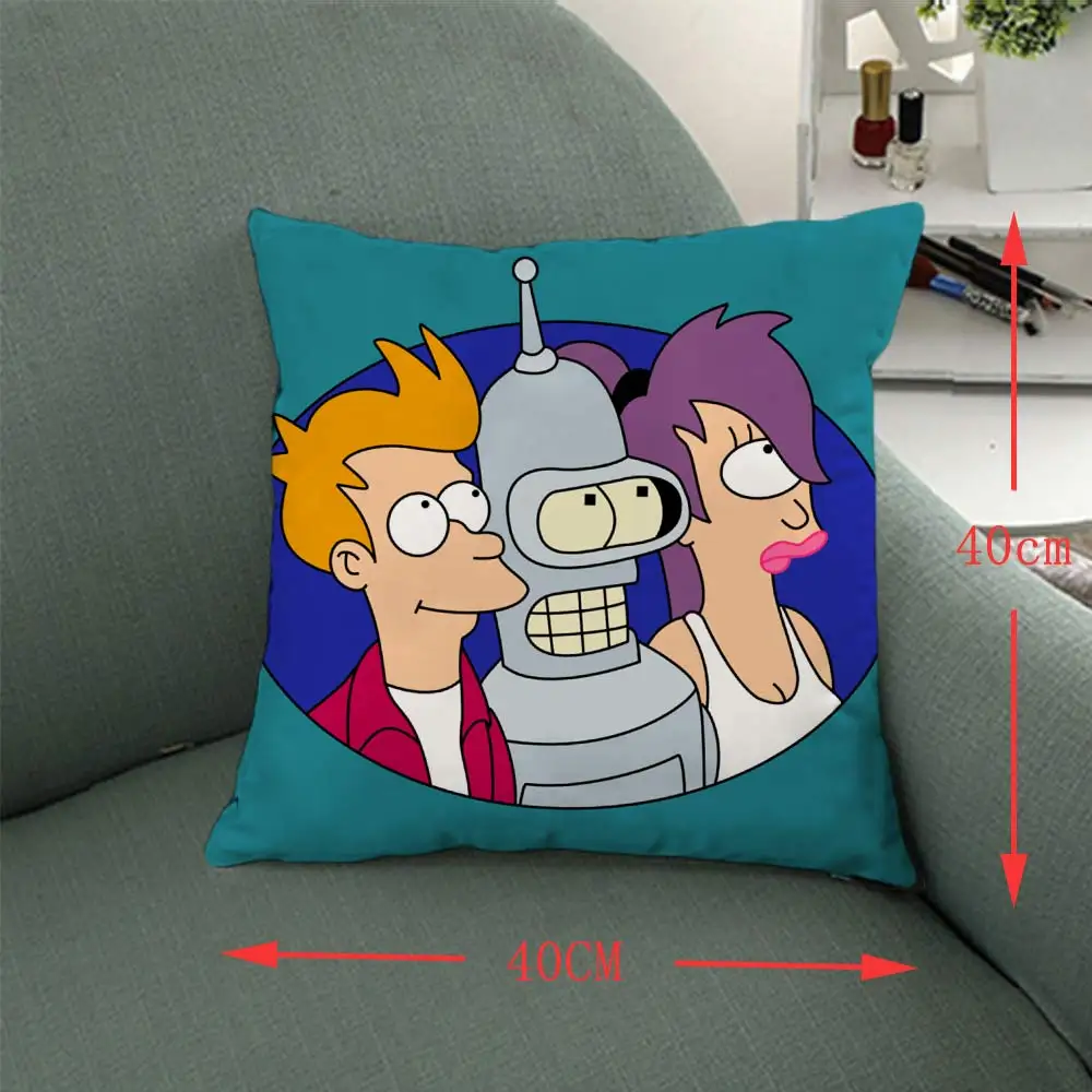 16 &quotFuturama полный напечатанный Чехол для наволочки Philip J. Фрай Туранга Джон