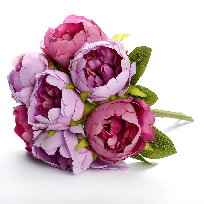 Purple Bouquet YO CHO Свадебный букет шелковая розовая Роза пион Свадебный букет белый фиолетовый свадебный букет для подружек невесты свадебные принадлежности - Цвет: Purple Bouquet