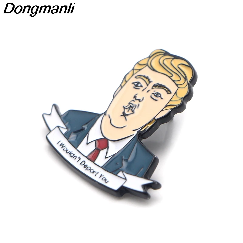 P3659 Dongmanli Трамп эмалированные Броши мультфильм творческий металлические броши деним шляпа рюкзак с нашивками мешочек для украшений