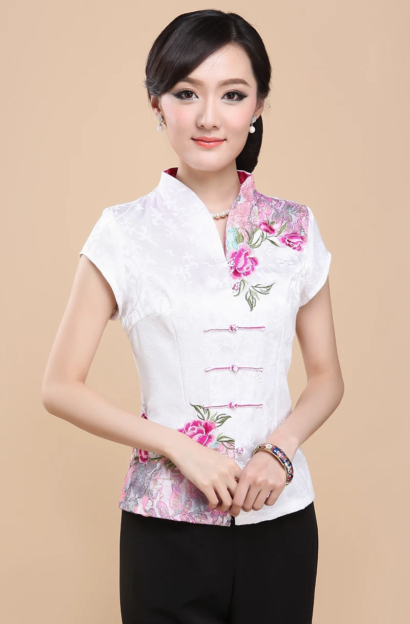 Женские китайские Топы hanfu Топ китайская рубашка Женский китайский топ Восточный льняной китайский стиль Женская одежда - Цвет: color10